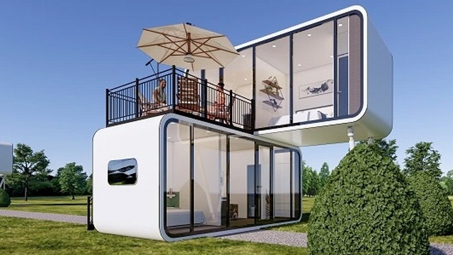 VL-PB02 Luxury prefabricated small house hotel high-end hotel tempered glass room insulation